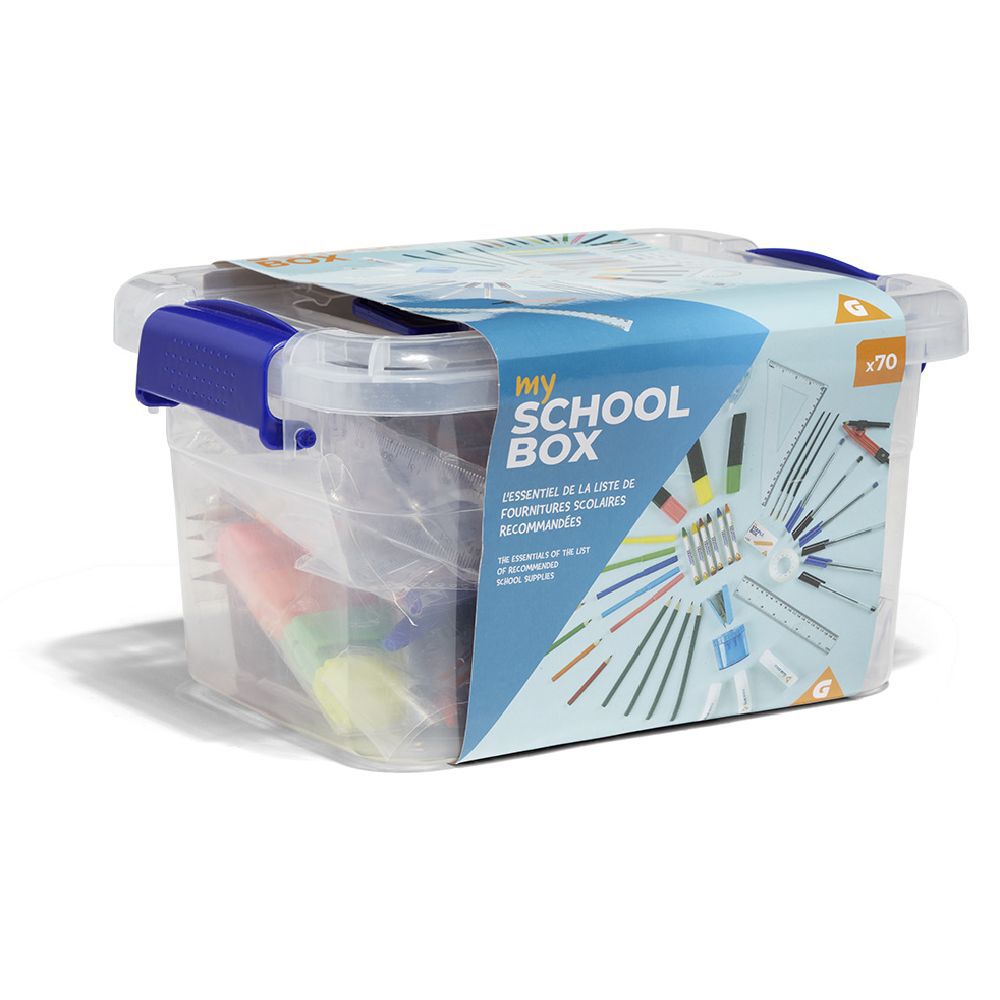 BoÎte de fournitures scolaires - School box 70 pièces