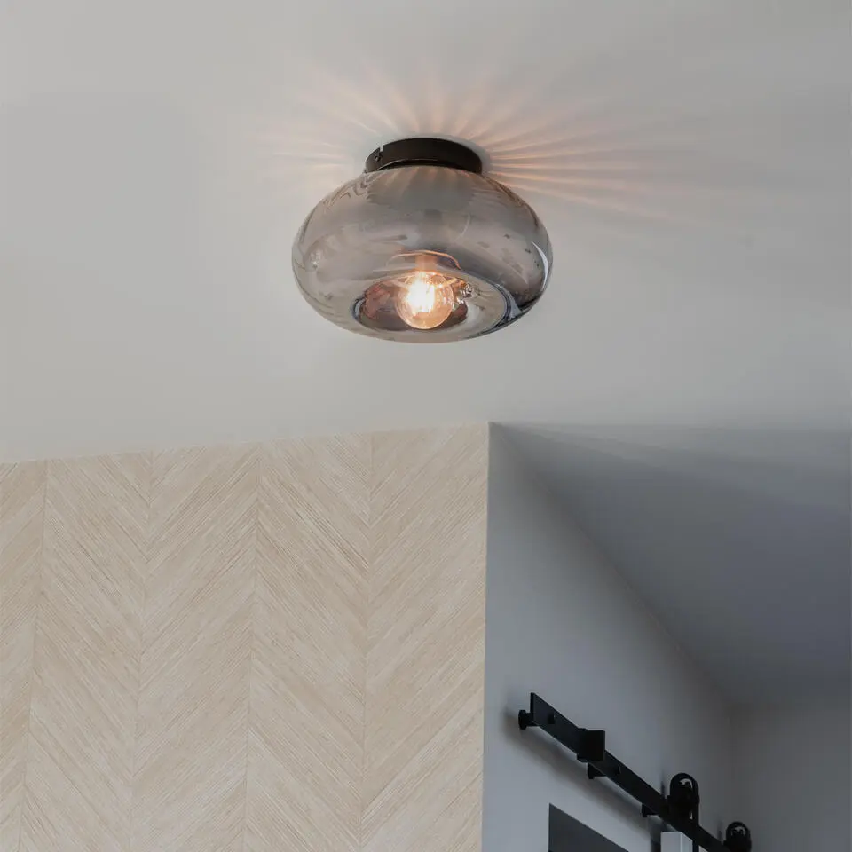 Qazqa plafondlamp ayesha zwart e27