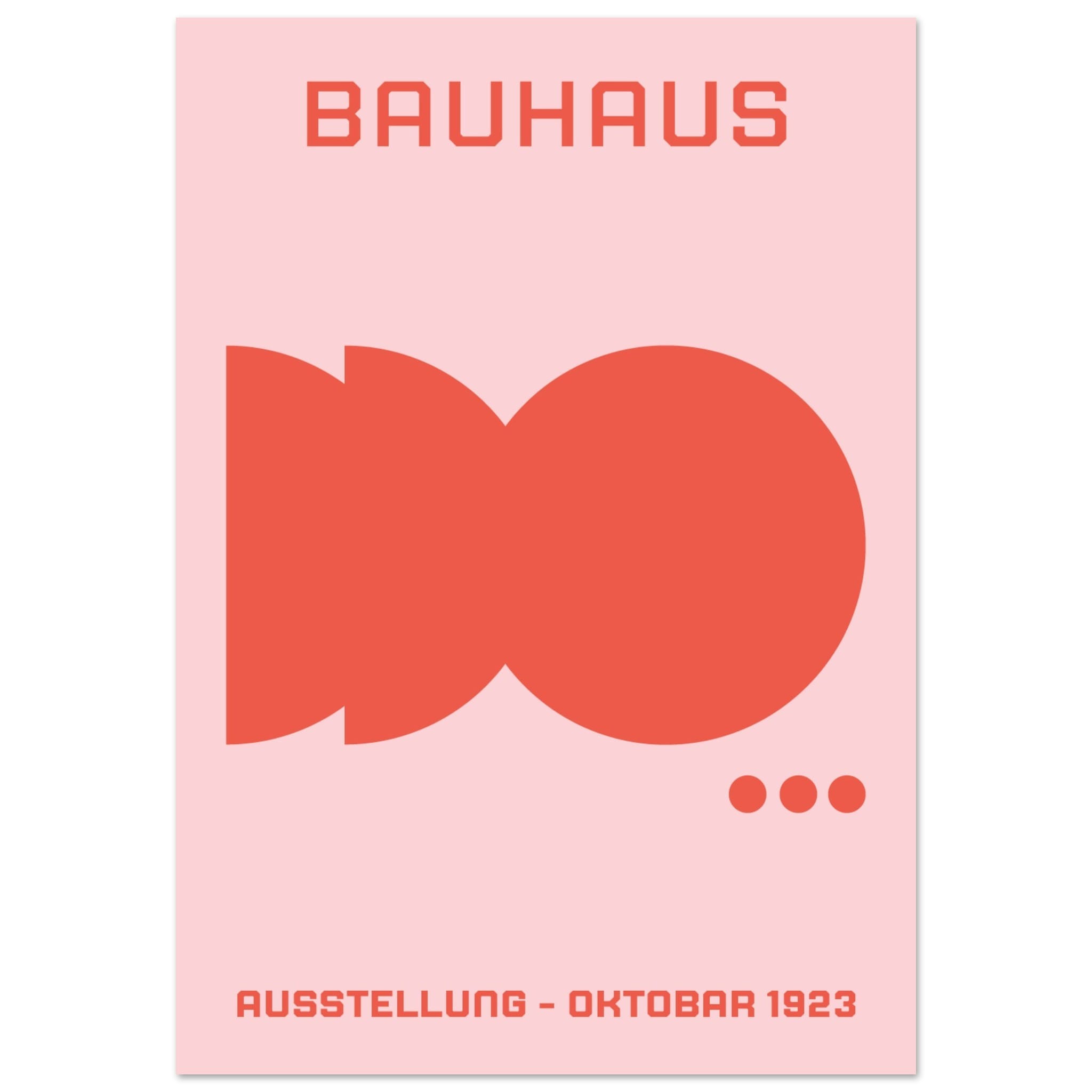 Artfulprints Poster Bauhaus - Ausstellung oktobar 1923  - 70x100 cm - Roze