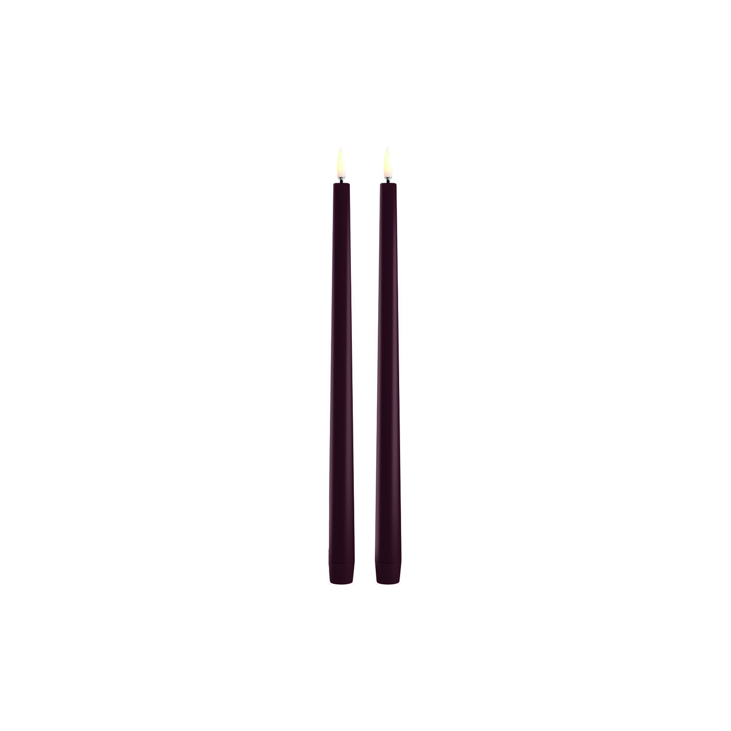 LED slim taper candle 2-pack, wine red