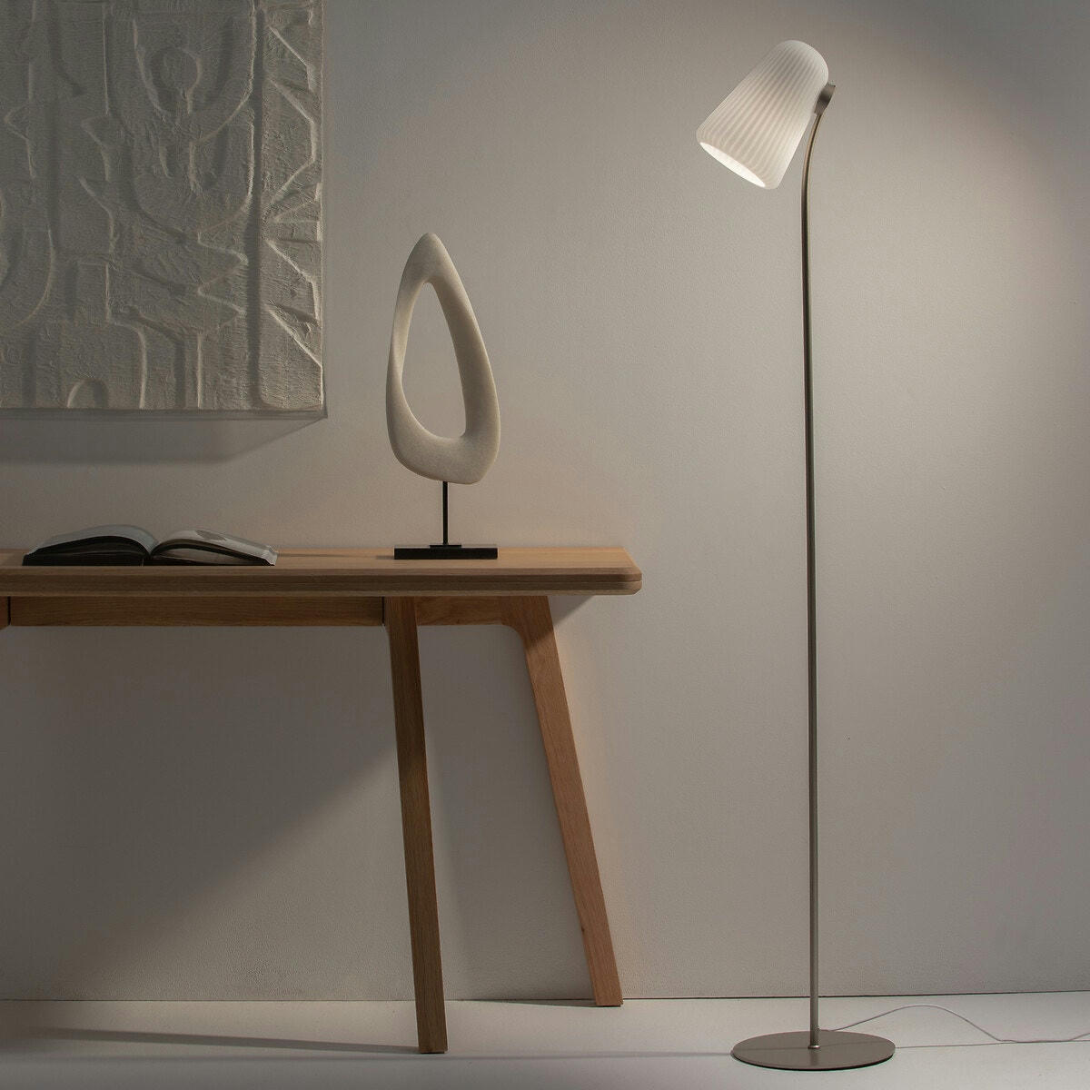 Lampadaire métal fer et verre, Fosca