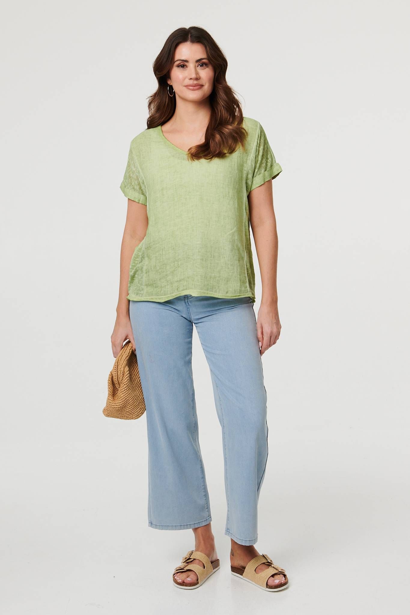 Izabel London Relaxed Short Sleeve Scoop Neck Top