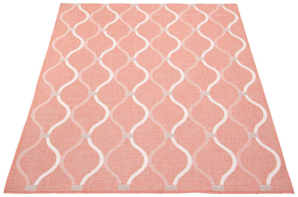 ECARPET Veranda Abstract Indoor/Outdoor Area Rug, Coral, Assorted Sizes