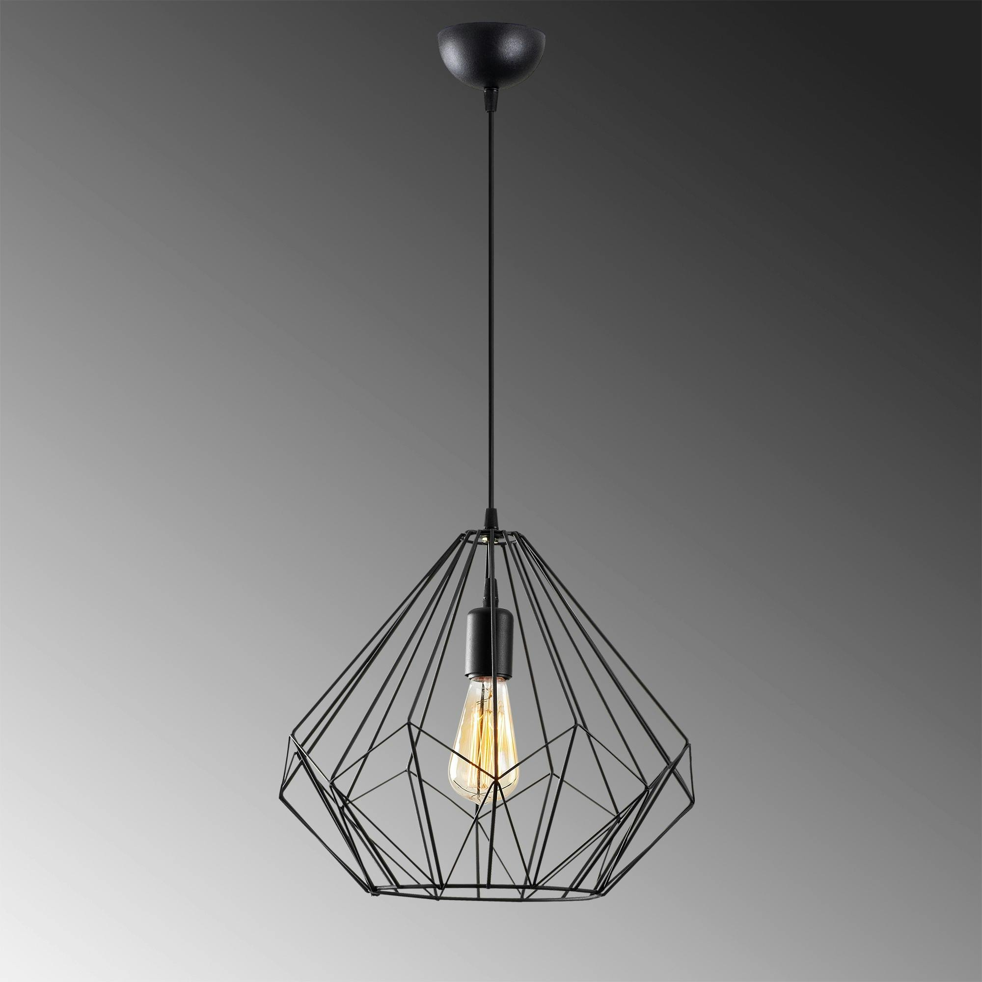 Suspension filaire noire style diamant graphique SINOP