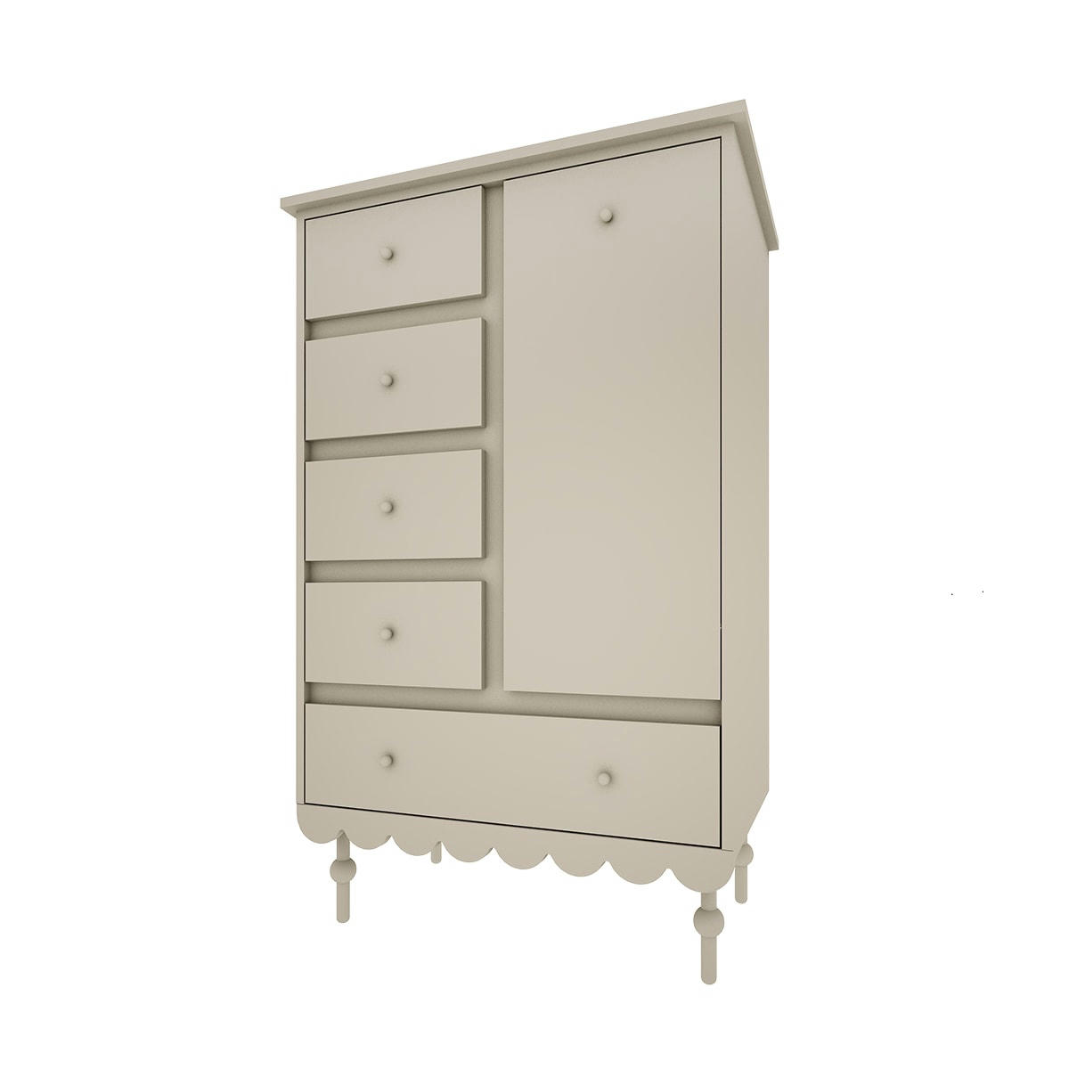 BABUSHKA - Commode 5 tiroirs 1 porte olive