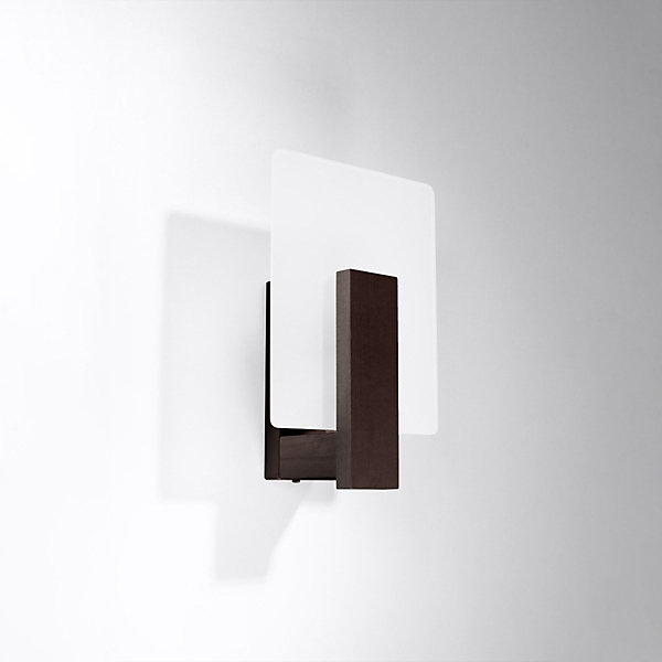 Applique murale en Bois/verre - LEONIS 90394 - Wengé - IP20 - Max 10W LED - E14 - Style Scandinave
