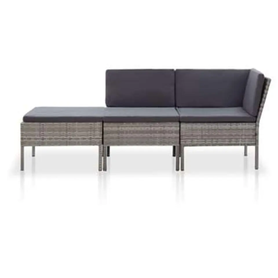 vidaXL - Tuin Loungeset - Grijs - Poly rattan