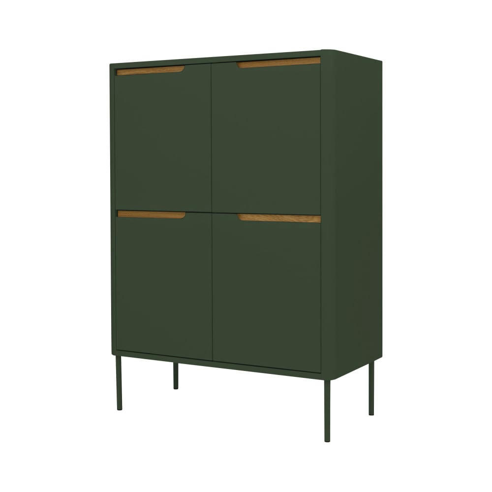 SWITCH - Buffet haut en bois 4 portes H128cm vert forêt