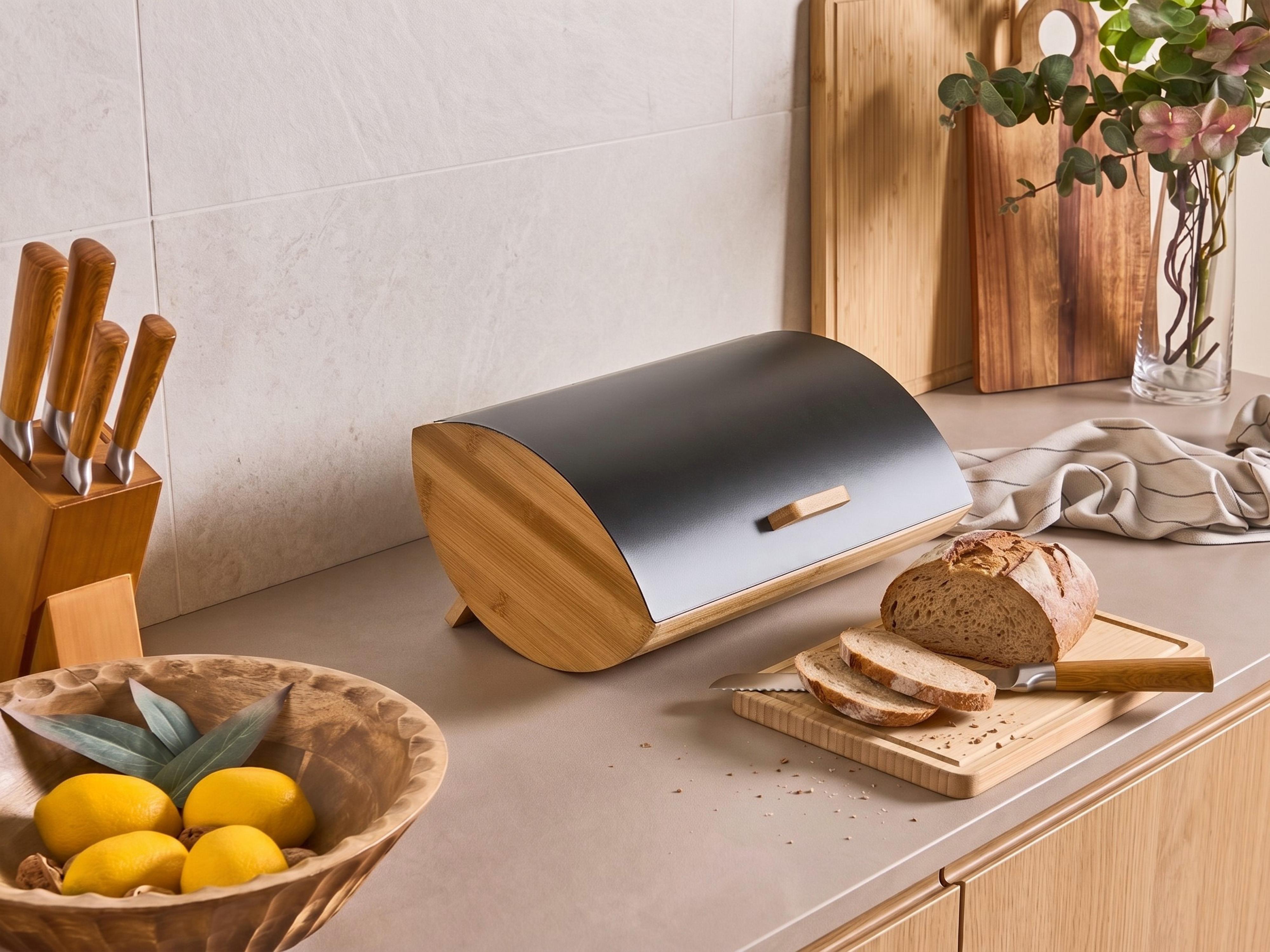 Bread Bin EPICURIEN Bamboo Black