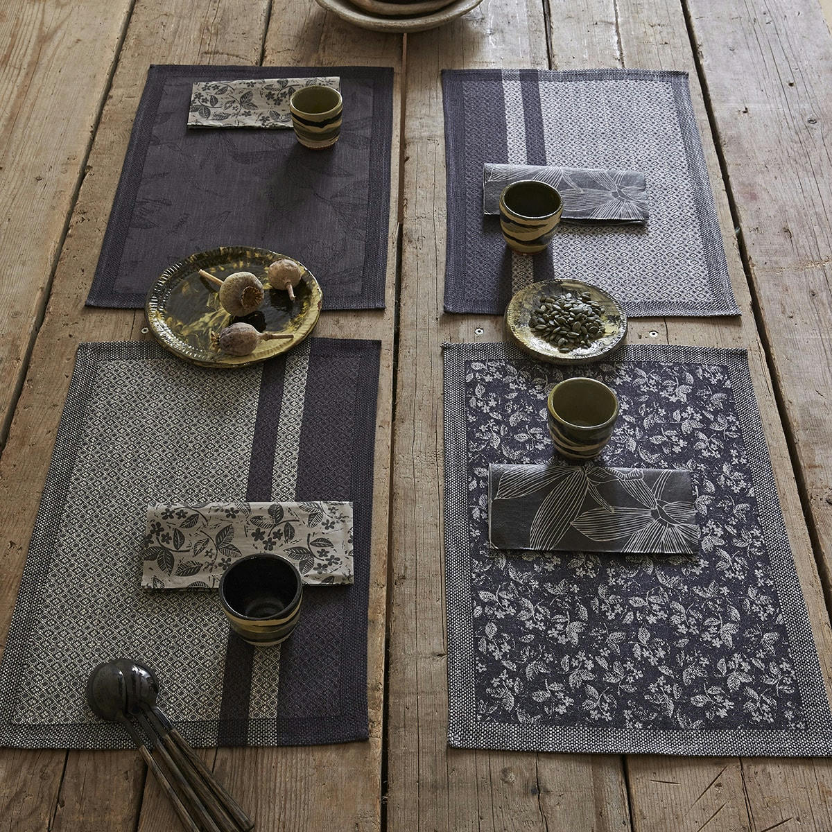 SLOW LIFE CANNAGE - Set de table en coton carbone 50 x 36