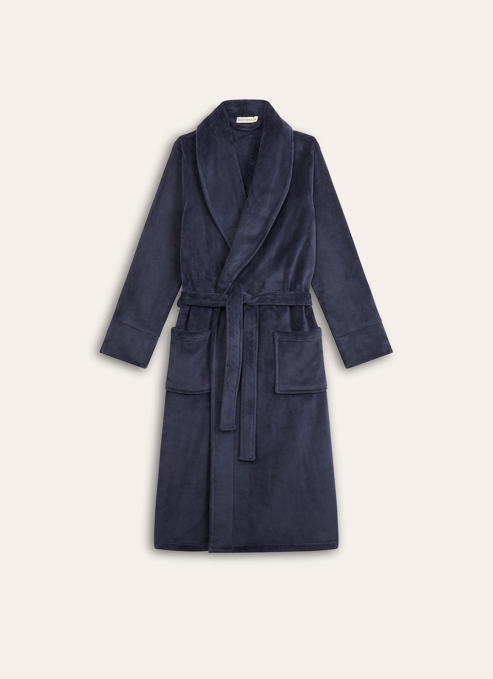 PEIGNOIR LONG UNI BLEU MARINE