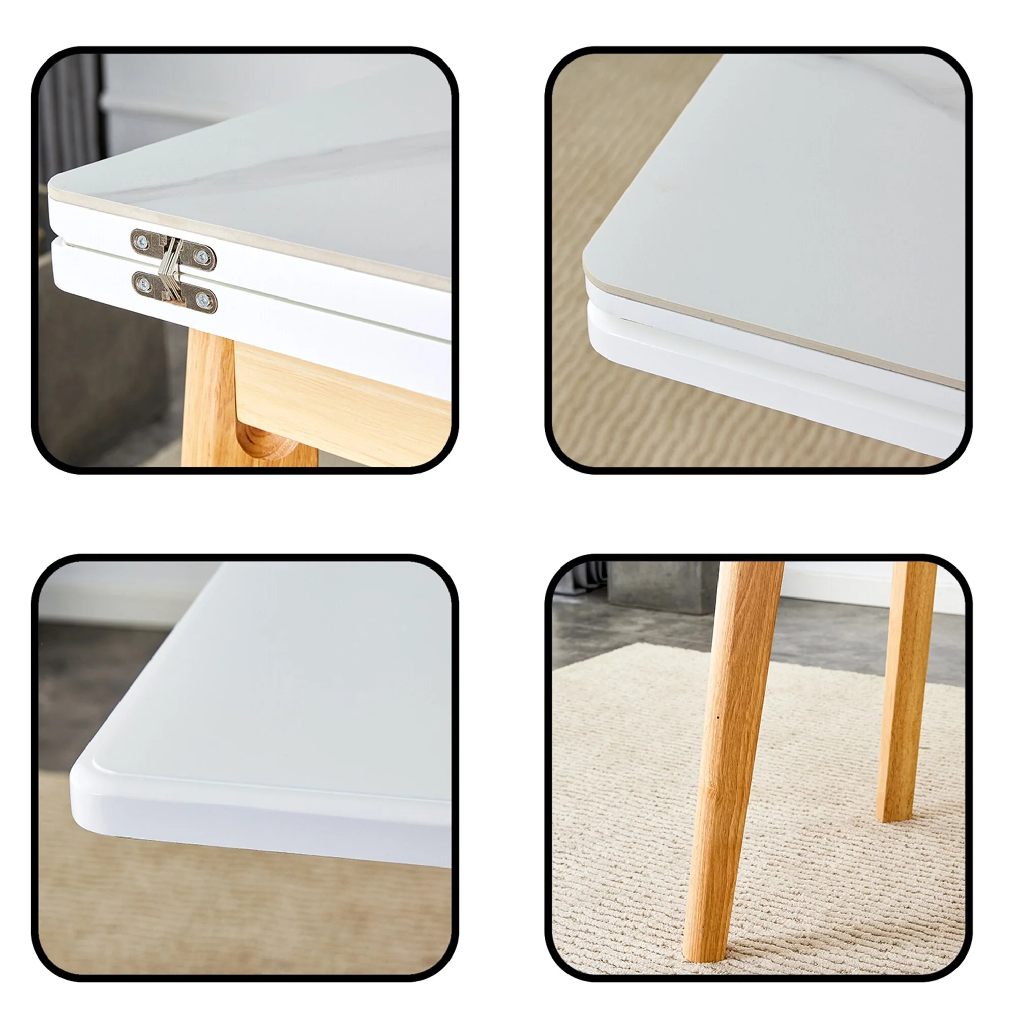 Sintered Stone Foldable Desk,Versatile and Space-Saving