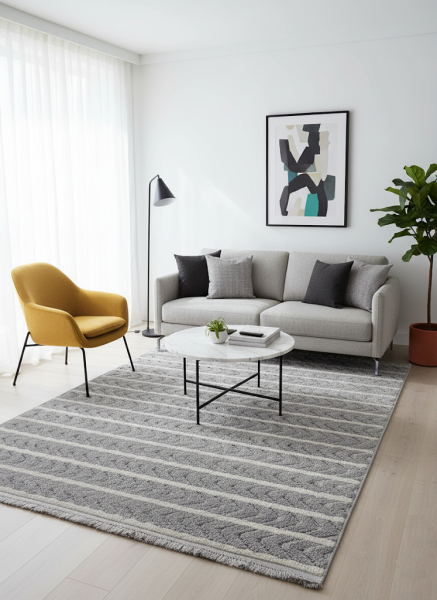 Dywan szary boucle Milano 026 idealny do pokoju salonu060x100