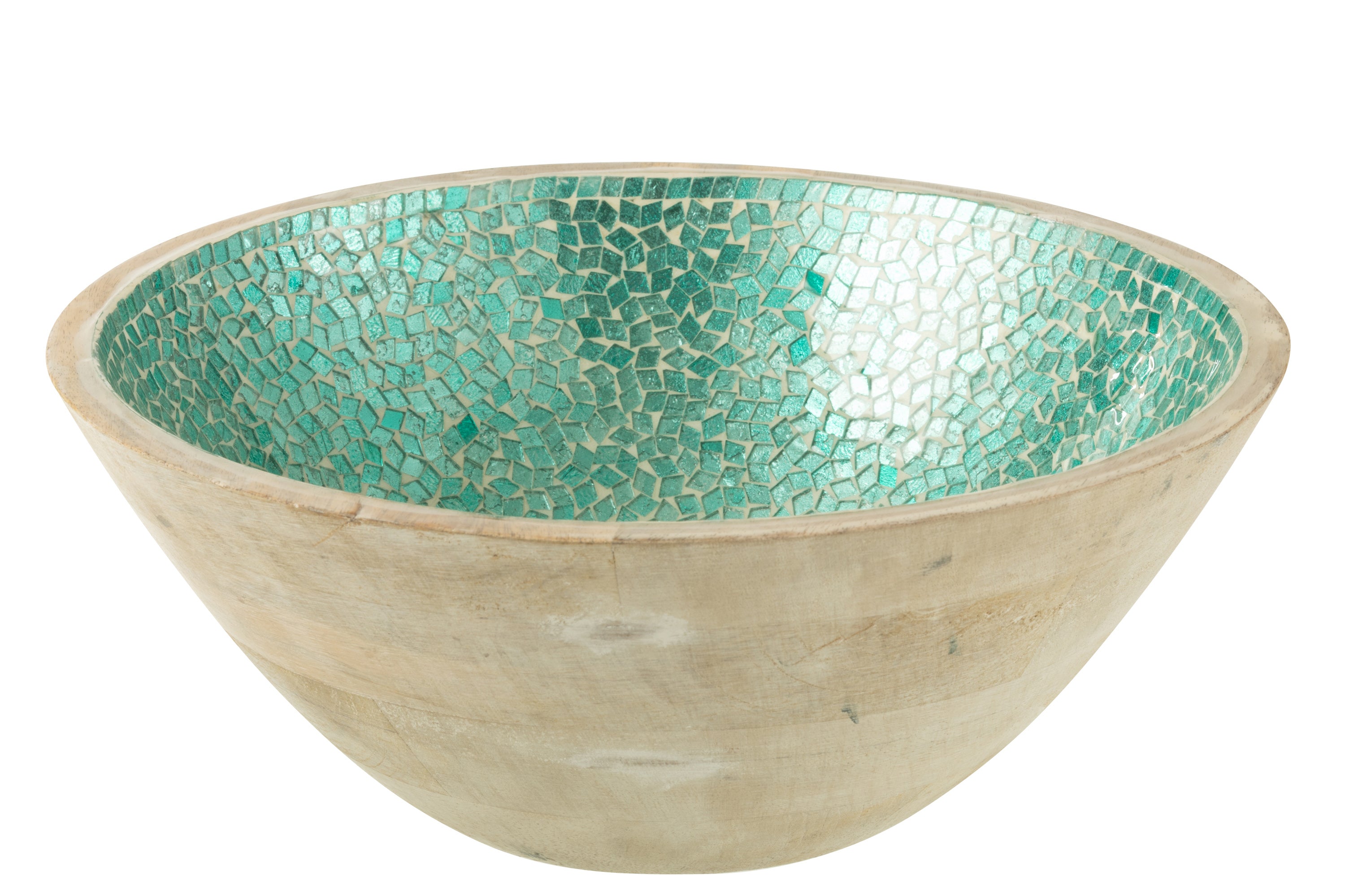 J-Line kom Mozaiek - hout - groen - large