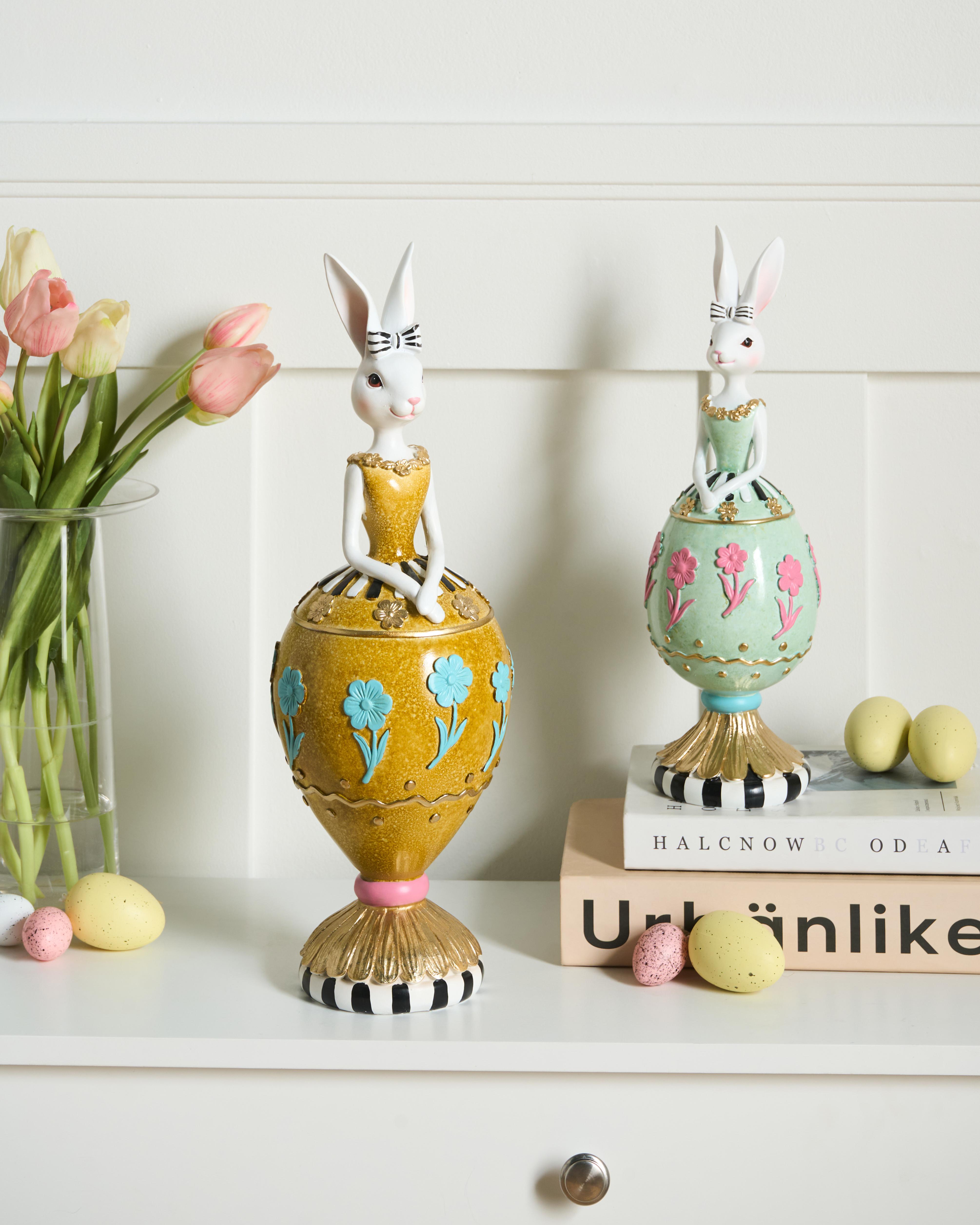 Set of 2 Figurines Rabbit ODENSE Multicolour