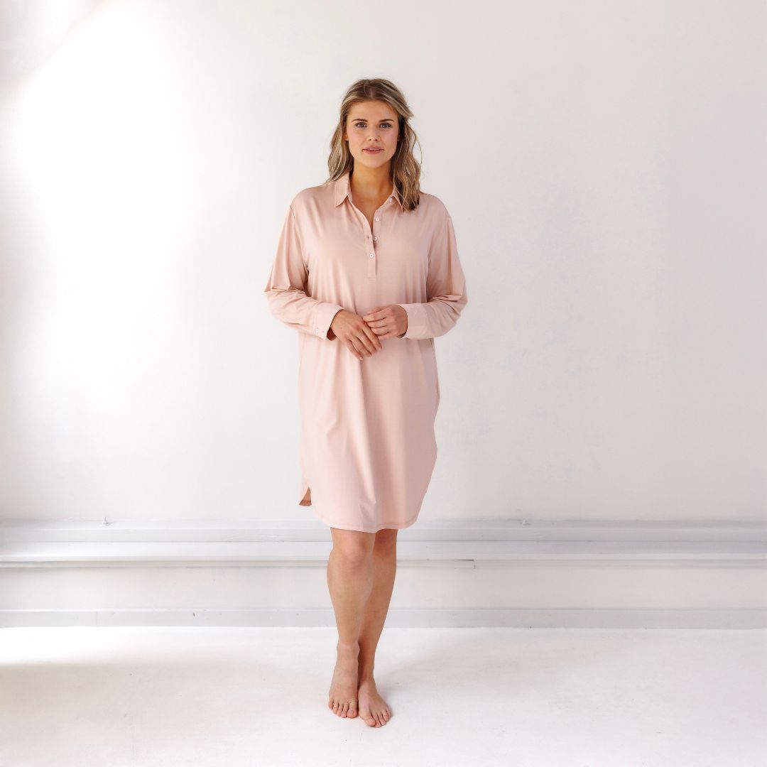 Coco & Cici - Tencel Nachthemd - Dames - Powder Peach - Maat S / M