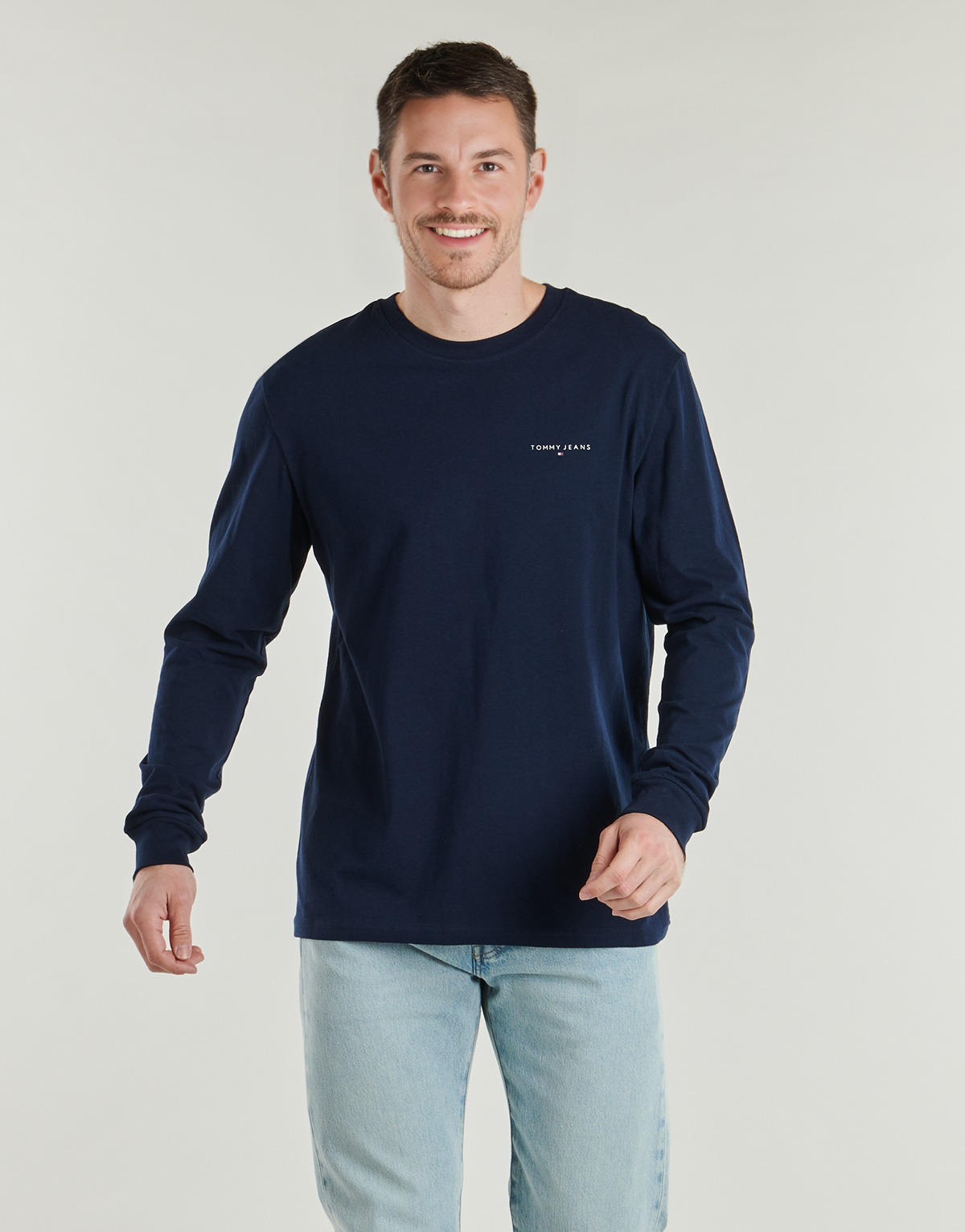 Tommy Jeans - TJM SLIM CHEST LINEAR LS TEE EXT - Marine