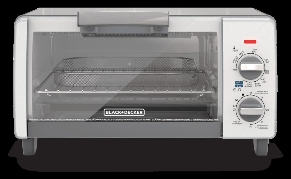 Black & Decker Air Fryer Toaster Oven w/ 5 Functions, Stainless Steel, 4-Slices