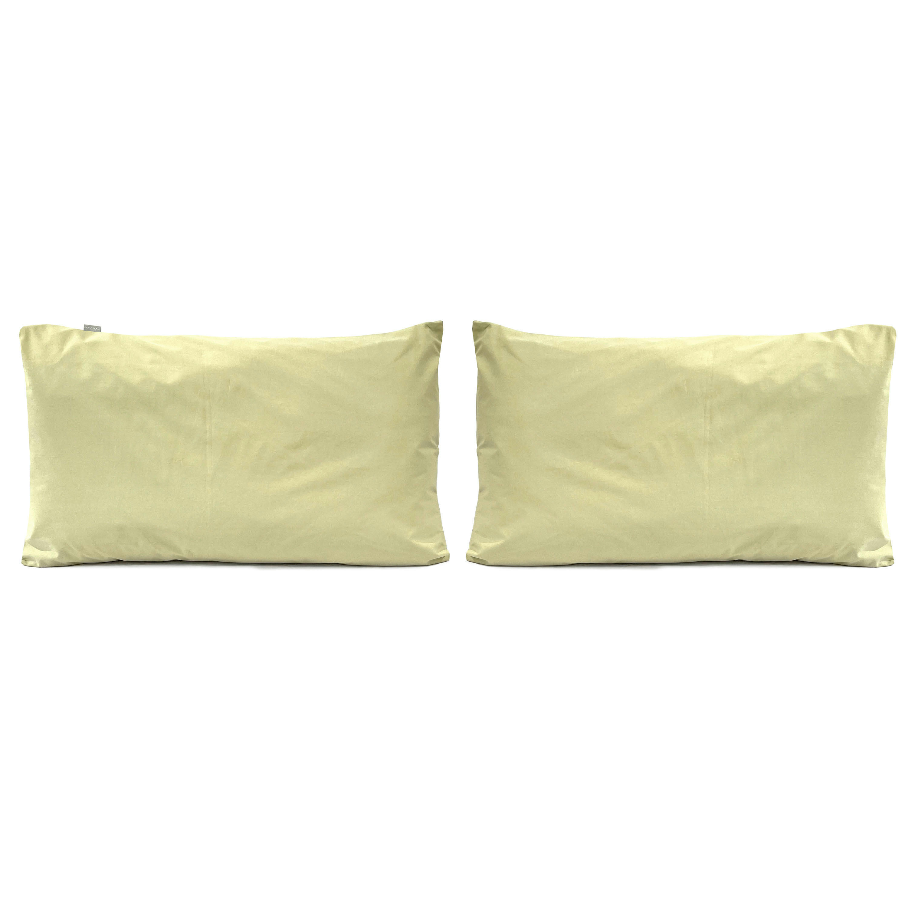FA PERCAL - 2 Taies d'oreiller en percale de coton organic 50x75  cm jaune