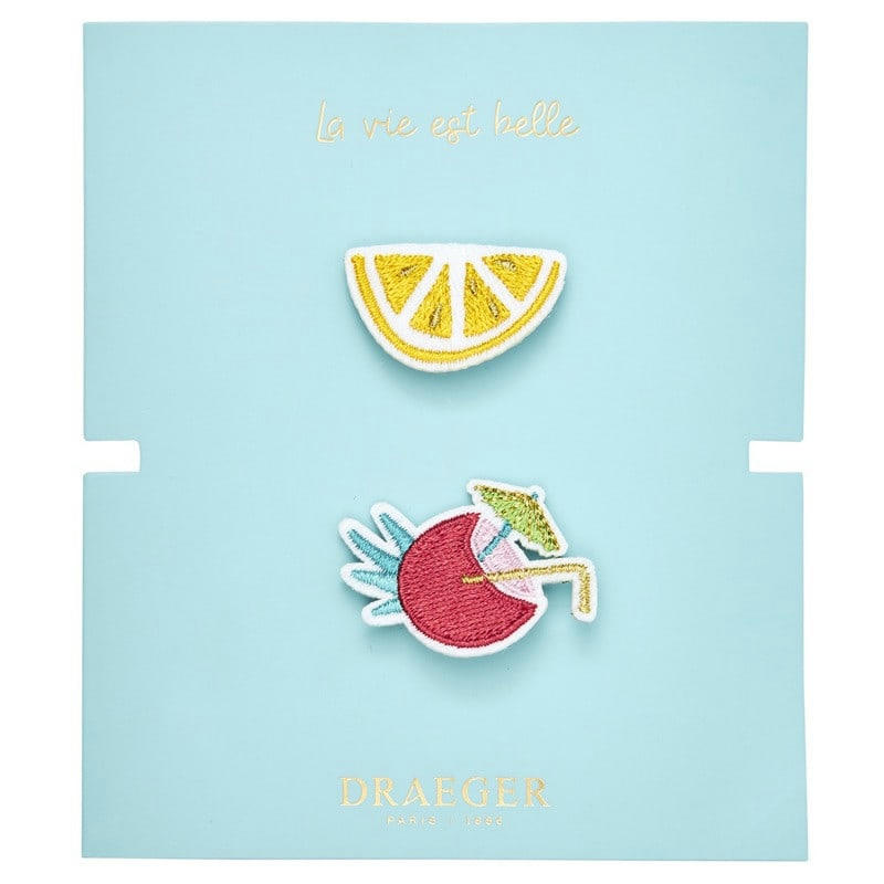 - Broche brodée citron & noix de coco