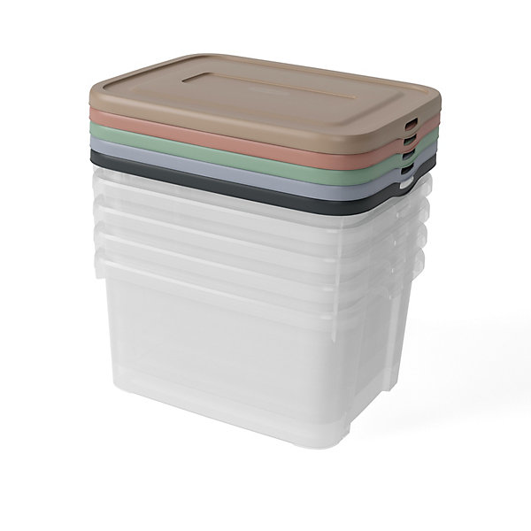 Boîte de rangement en plastique 25 L Handy Keter vendue par 5 pièces
