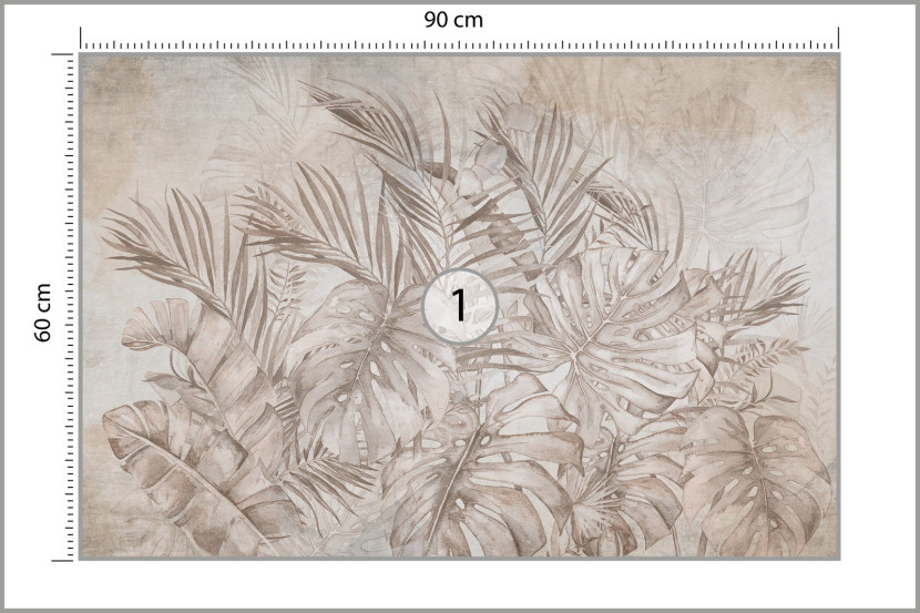 Fototapeta Tropikalne Liście W Stylu Vintage 90x60cm