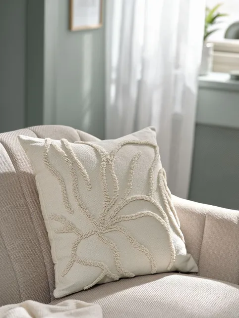 Pyntepude SOLBLOM 45x45 beige