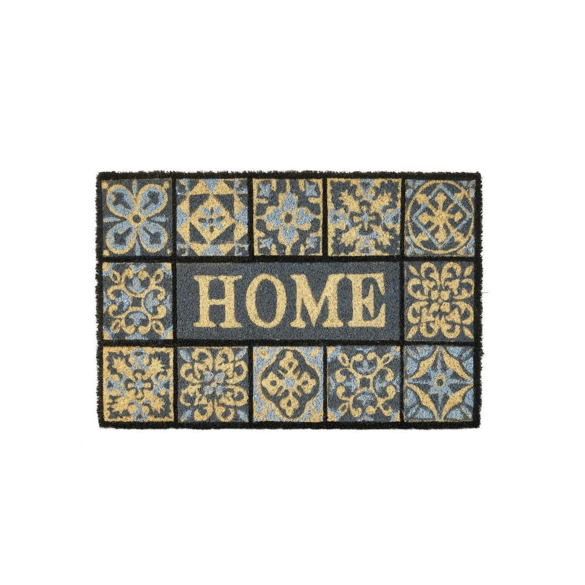 - Paillasson coco façon carreaux de ciment gris home 60x40x1,5cm