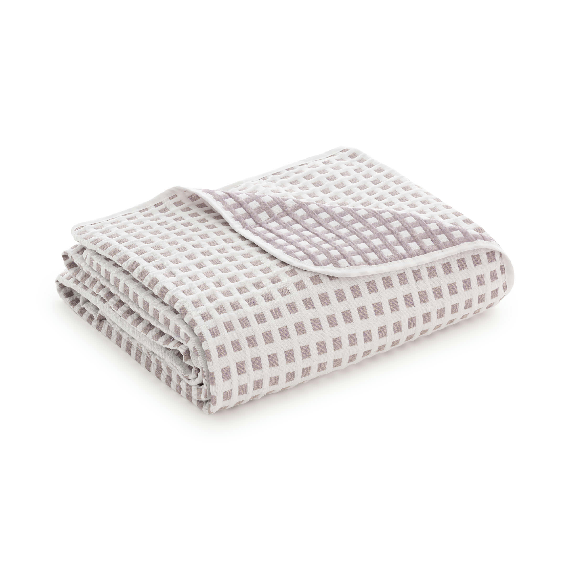 EMILY - Couvre lit en coton mauve 270x270