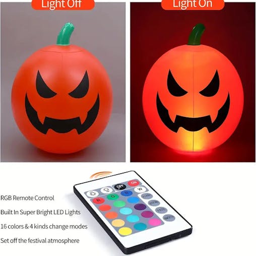 NNETM Remote Glow: Illuminated Inflatable Pumpkin