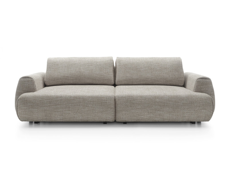 Stylowa szara sofa MORENA z poduszkami i pojemnikiem na pościel