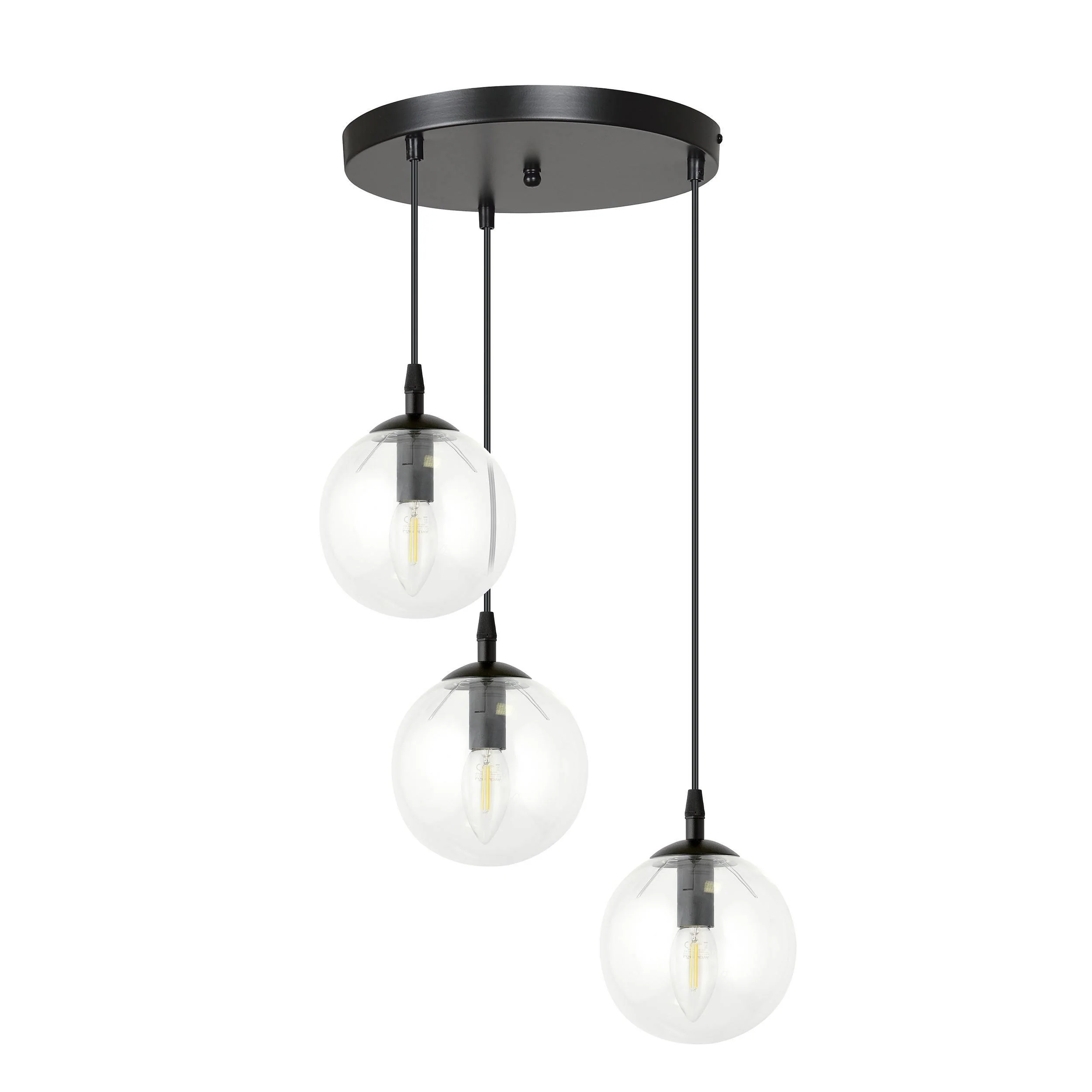 3-lichts hanglamp Wanda rond