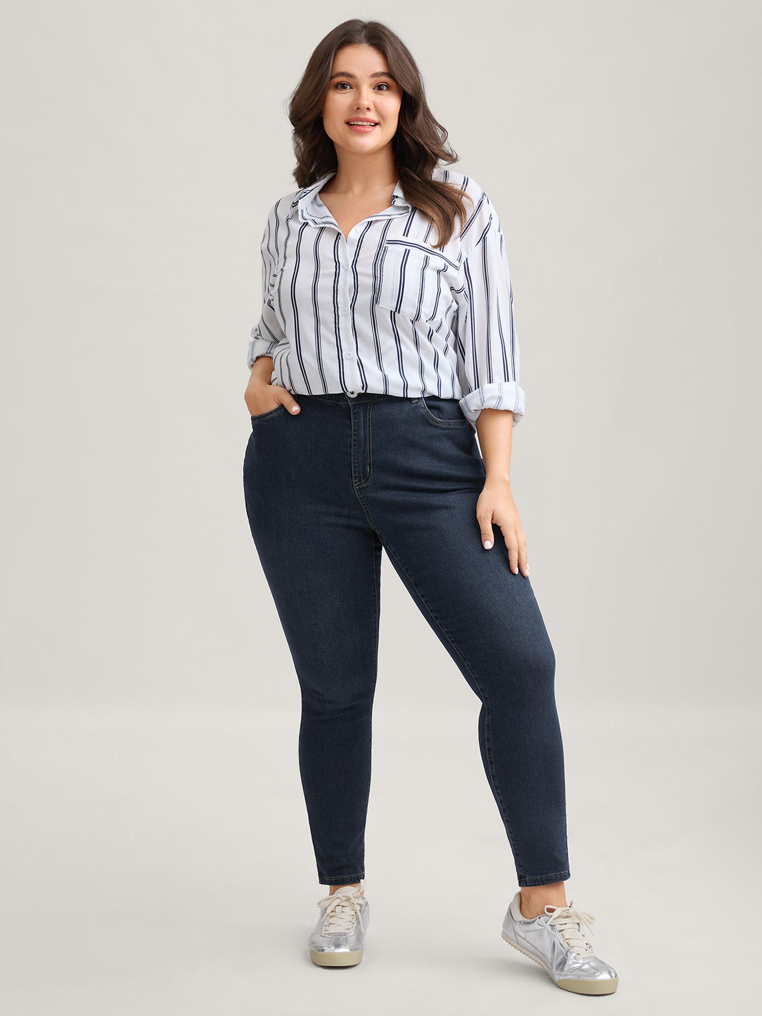 Skinny Very Stretchy High Rise Dark Wash Gap Proof Jeans