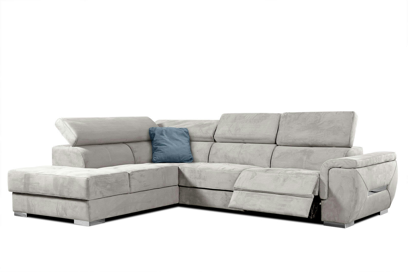 KELTE - Canapé d'angle gauche 5 places avec une relaxation tissu beige