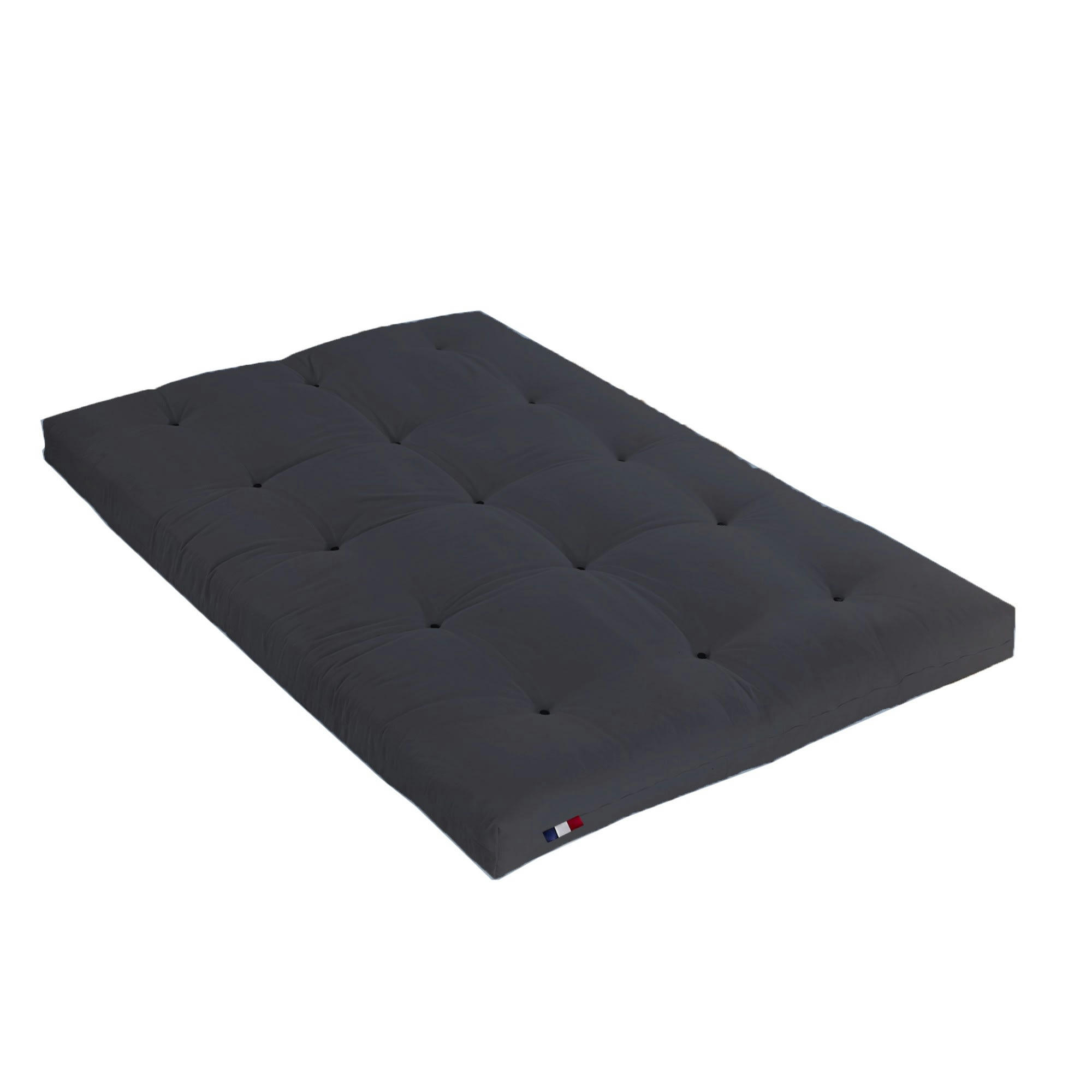 FUTON COTON - Matelas futon cotongris Anthracite 160x200