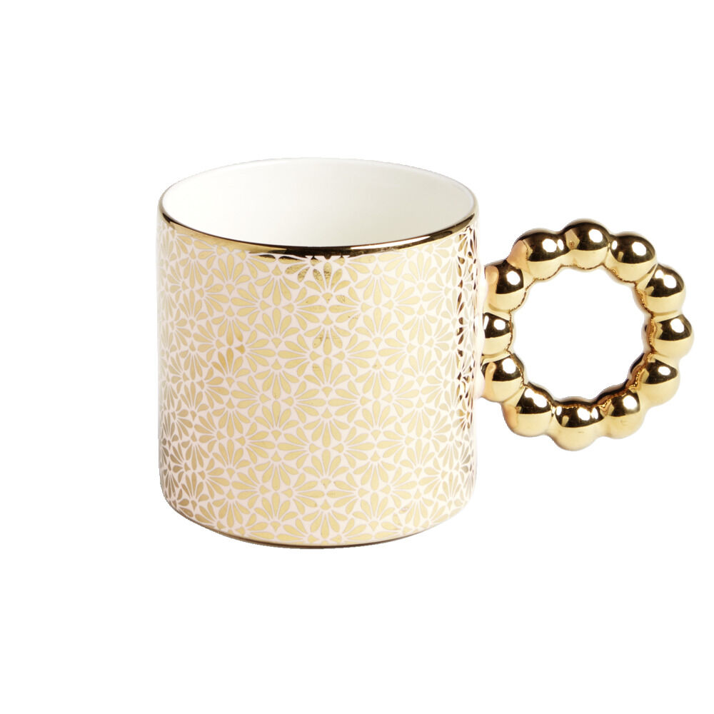Lot de 2 mugs 30cl design chic rose et doré