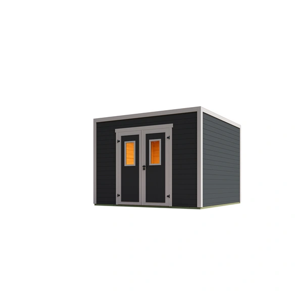 Gartenhaus »Felix«, BxHxT: 300 x 222,3 x 300 cm, (Außenmaß inkl. Dachüberstand), carbongrau