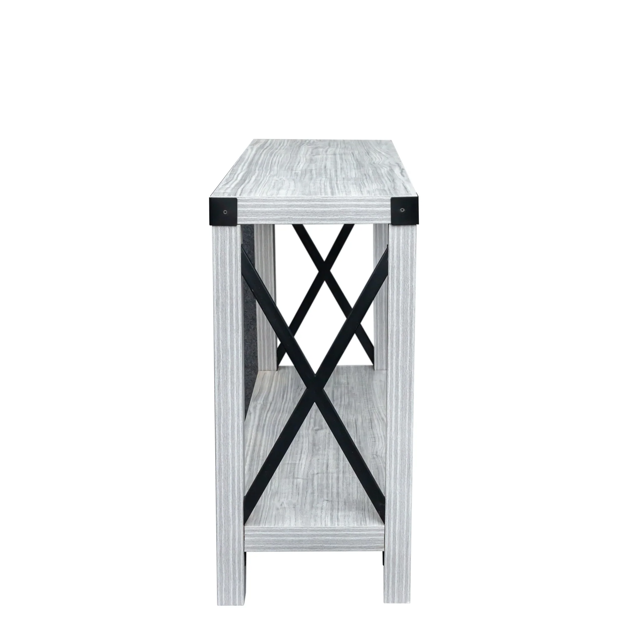 43-inch Open Shelf Console Table with X Design - 14.57 x 43.31 x 30.71