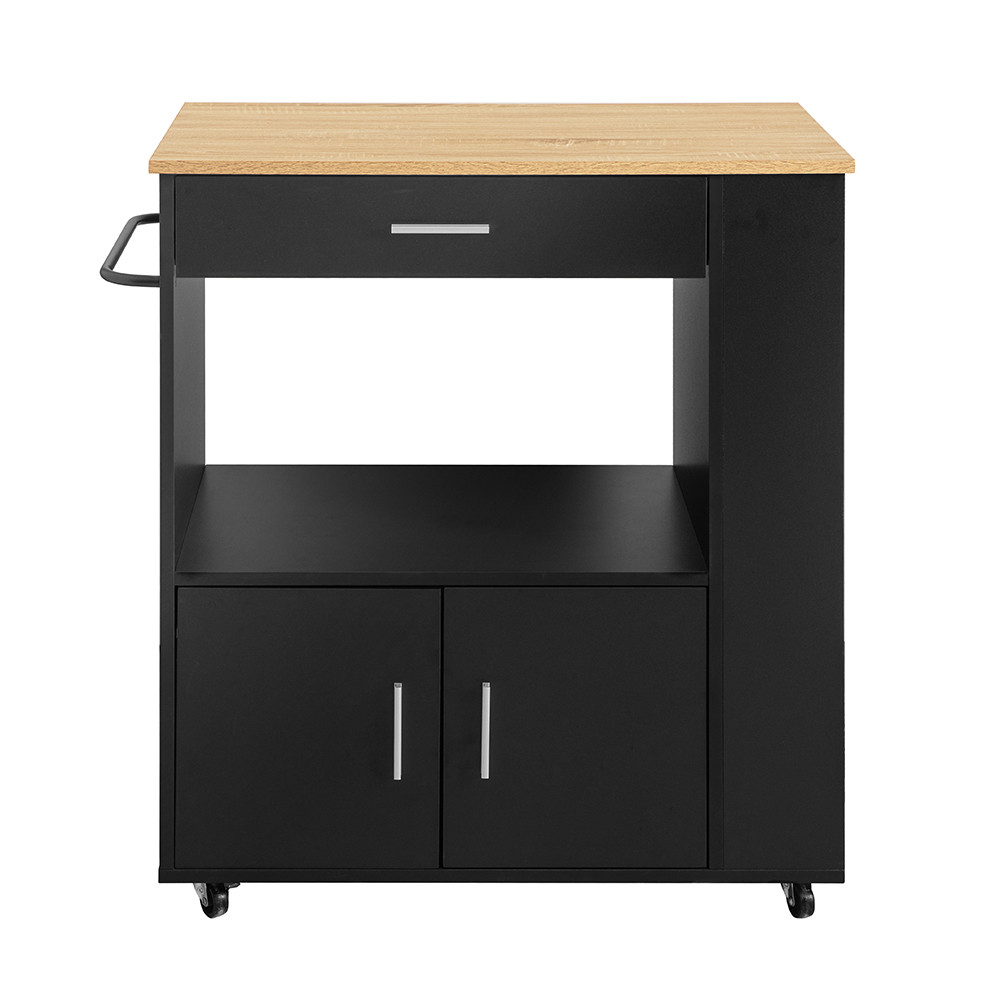 SoBuy Wózek kuchenny z szufladą Czarny 75x46x88cm Funkcjonalny FKW113-SCH