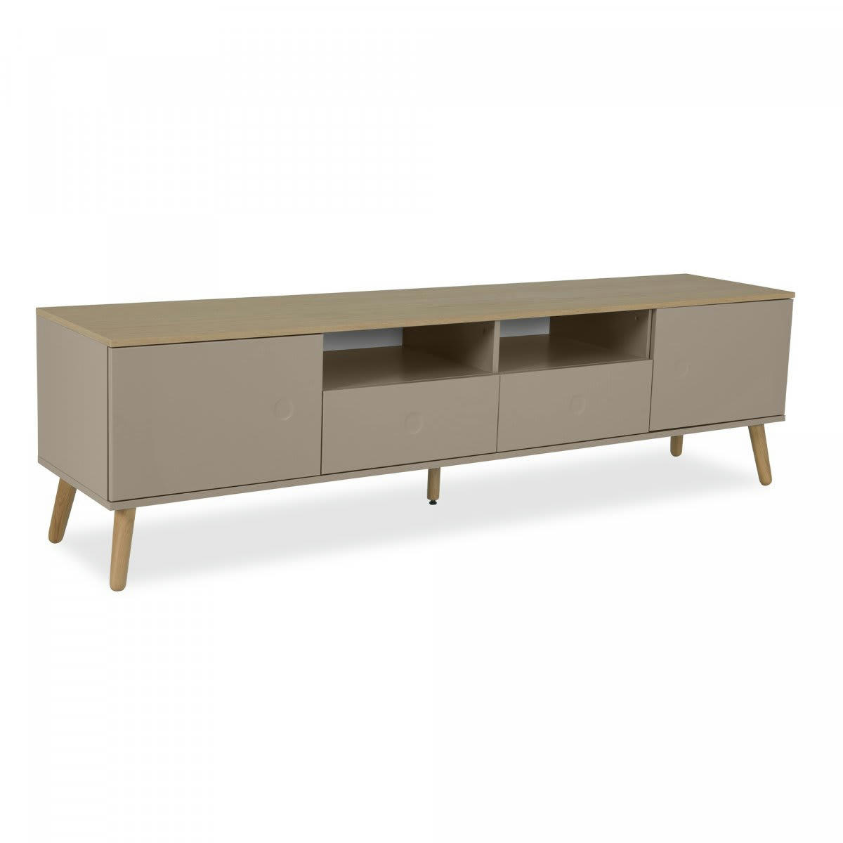 REZIO - Meuble TV scandinave 192cm taupe