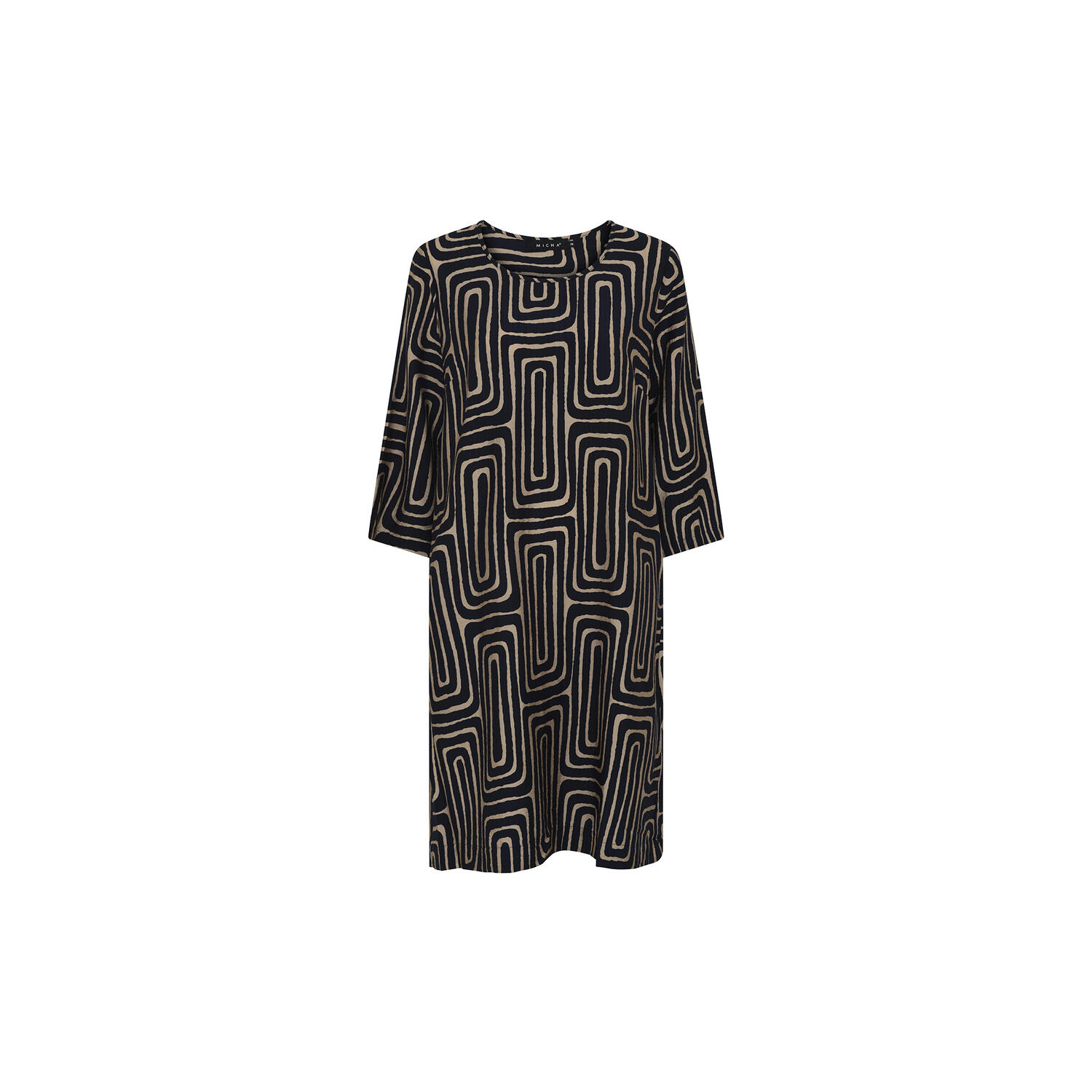 Dress Vivid Print, navy/camel