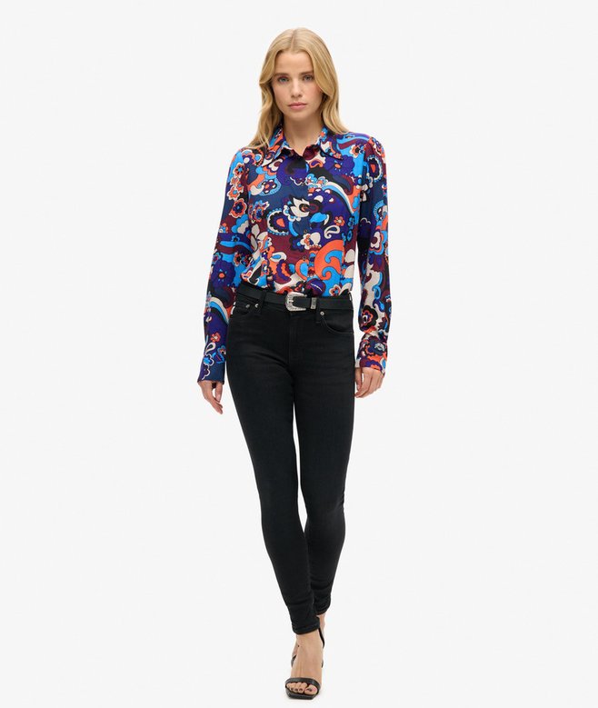 Printed Fitted 70s Shirt