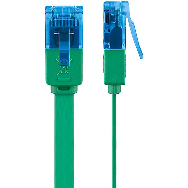 Câble RJ45 Cat6a plat vert 50cm GOOBAY