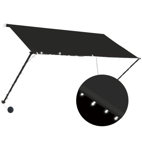 Markiza Tarasowa Balkonowa Ogrodowa Zwijana Zadaszenie LED 250 x 150 cm