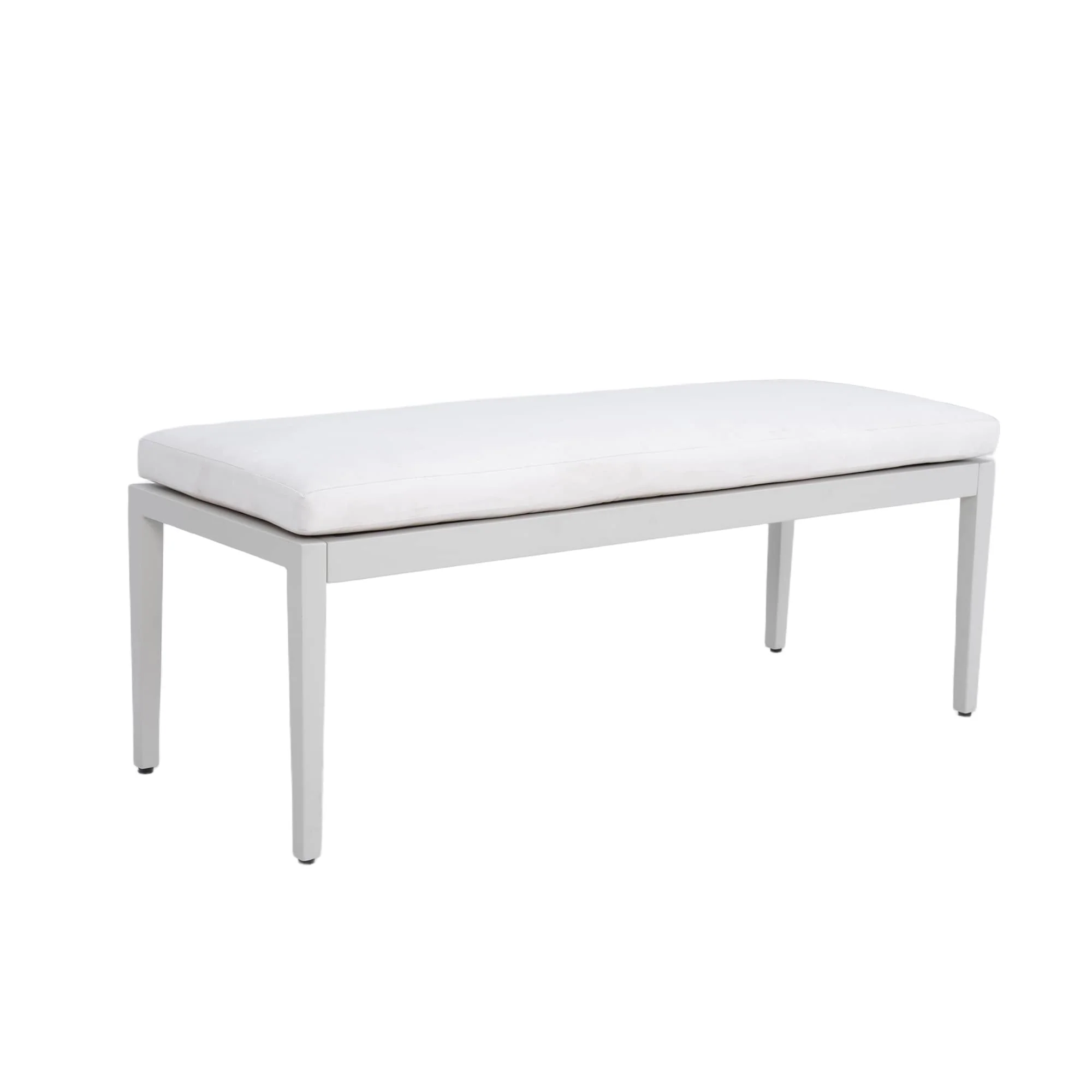 GDFStudio -Sharon Outdoor Patio Aluminum Stationary Bench with Sunbrella Fabric Cushion, Grayish