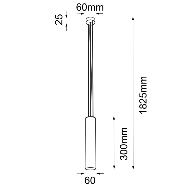 Lampa wisząca biała NODA 1xGU10x10W wym: 182,5x6x6 cm Shilo