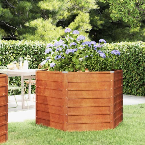 NNEVL Garden Raised Bed Rusty 129x129x77 cm Corten Steel