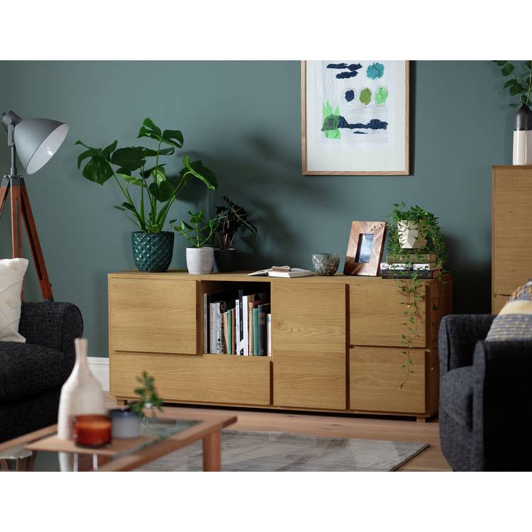 Habitat Block 1 Drawer Oak Sideboard - Natural