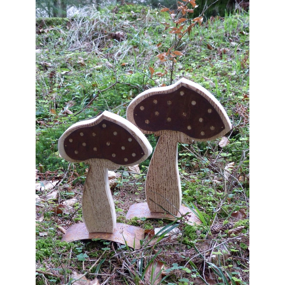 Dekofigur, Pilz, Metall, rostfarben/hellbraun