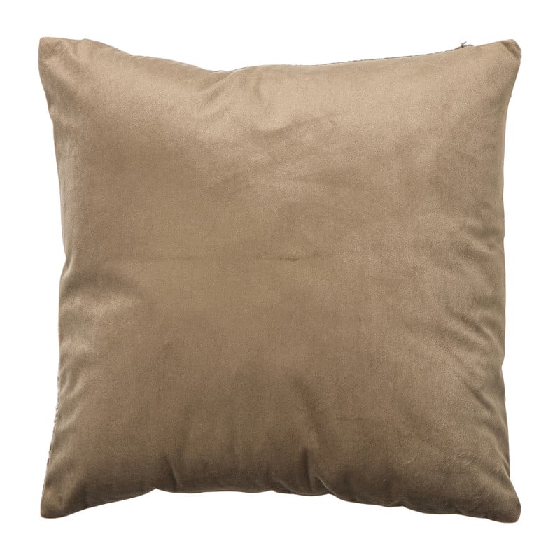 Kussen jacquard geschubt - bruin - 45x45 cm